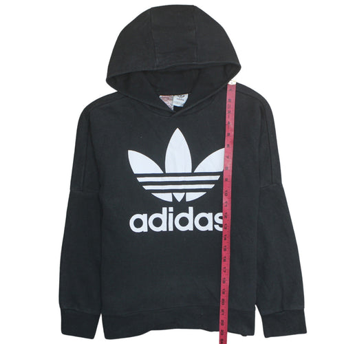 Adidas Boys Black Hoodie 13-14 Years Pullover Cotton Hooded Sweatshirt