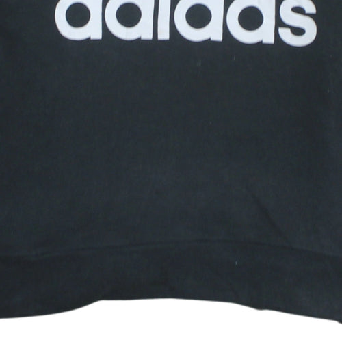 Adidas Boys Black Hoodie 13-14 Years Pullover Cotton Hooded Sweatshirt