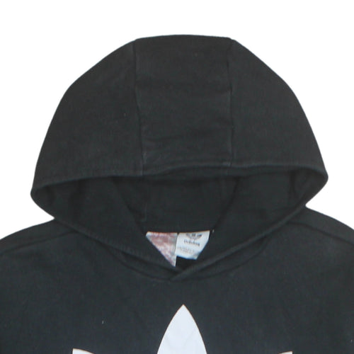 Adidas Boys Black Hoodie 13-14 Years Pullover Cotton Hooded Sweatshirt