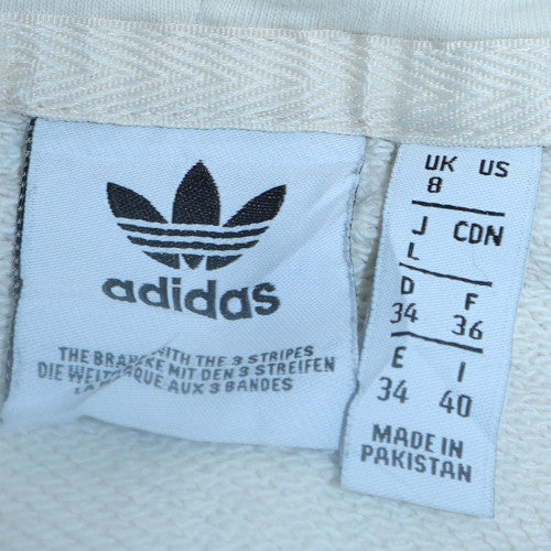Adidas Womens Ivory Hoodie Size 8 Pullover Cotton Blend Casual