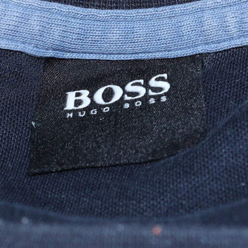 Hugo Boss Men's Blue Logo Crew Neck Sweatshirt Size L