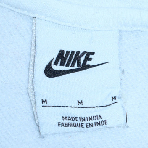 Nike Men's White Pullover Hoodie M Logo Sports Fleece