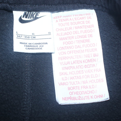 Nike Boys Black Jogger Sweatpants 147-158cm Cotton Blend Elastic Waist