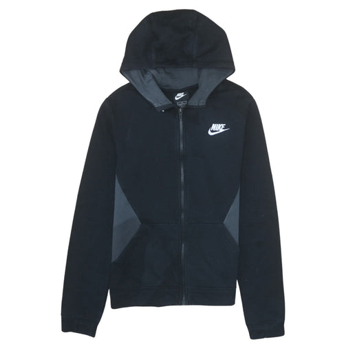 Nike Boys Black Full Zip Hoodie XL 13-15 Years Cotton Blend Sportswear