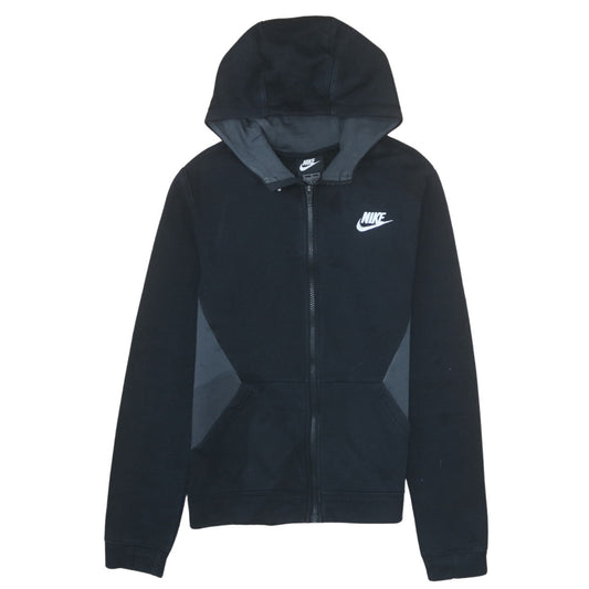 Nike Boys Black Full Zip Hoodie XL 13-15 Years Cotton Blend Sportswear