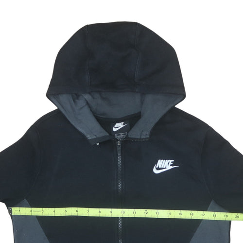 Nike Boys Black Full Zip Hoodie XL 13-15 Years Cotton Blend Sportswear