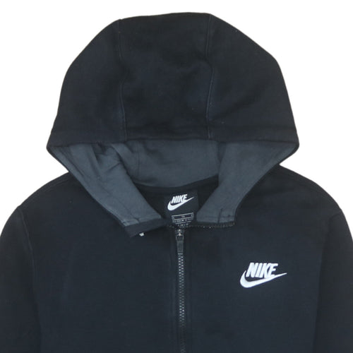 Nike Boys Black Full Zip Hoodie XL 13-15 Years Cotton Blend Sportswear