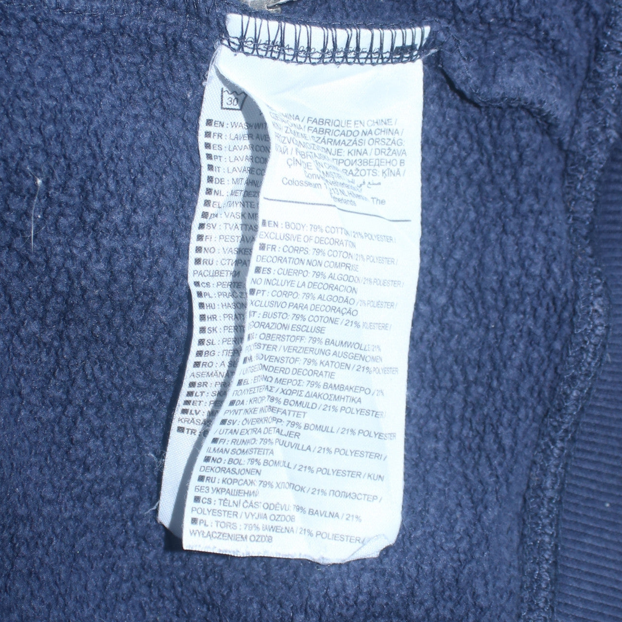 Converse Men's Blue Full Zip Hoodie Size M Regular Fit