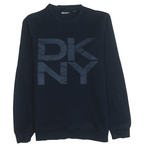 DKNY Women's Black Cotton Blend Pullover Sweatshirt M