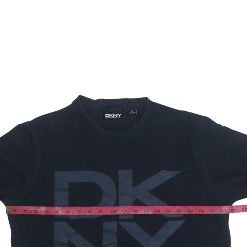 DKNY Women's Black Cotton Blend Pullover Sweatshirt M