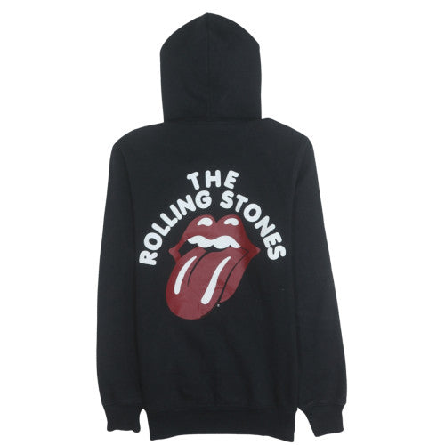 H&M Womens Black Pullover Hoodie XS The Rolling Stones Logo Graphic Sweatshirt
