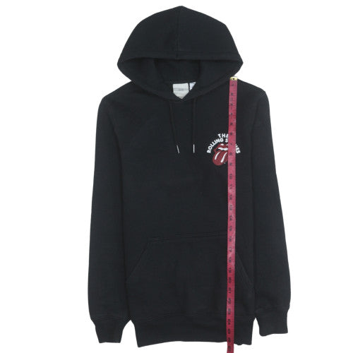 H&M Womens Black Pullover Hoodie XS The Rolling Stones Logo Graphic Sweatshirt