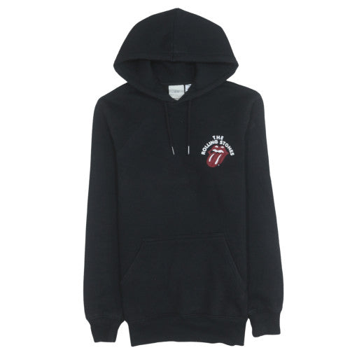 H&M Womens Black Pullover Hoodie XS The Rolling Stones Logo Graphic Sweatshirt