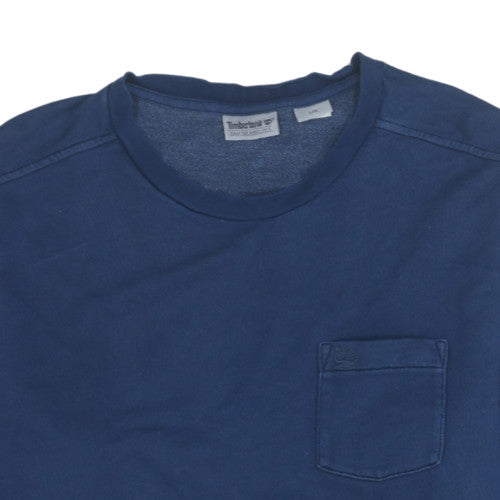 Timberland Men's Blue L Pullover Sweatshirt Crew Neck Fleece