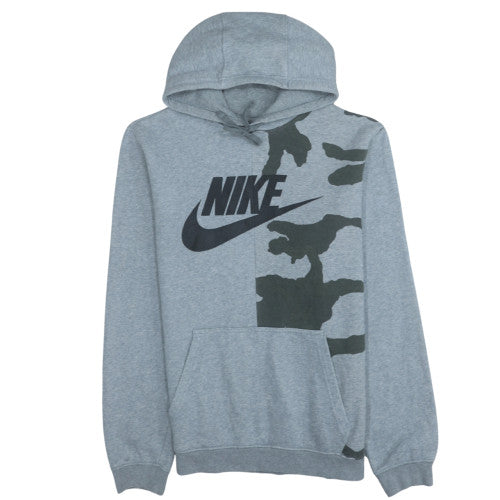 Nike Men's Grey Camouflage Pullover Hoodie Size M Cotton Blend