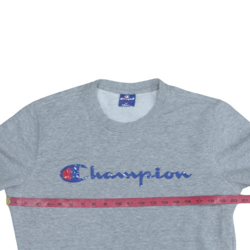 Champion Men's Grey Small Pullover Sweatshirt Crew Neck Logo