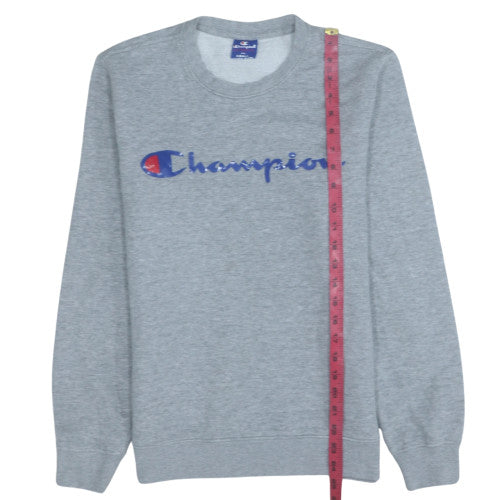 Champion Men's Grey Small Pullover Sweatshirt Crew Neck Logo