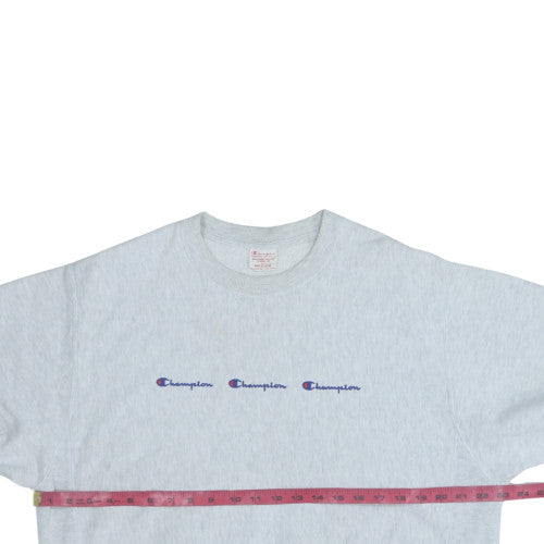 Champion Men's Grey Reverse Weave Pullover Sweatshirt Medium