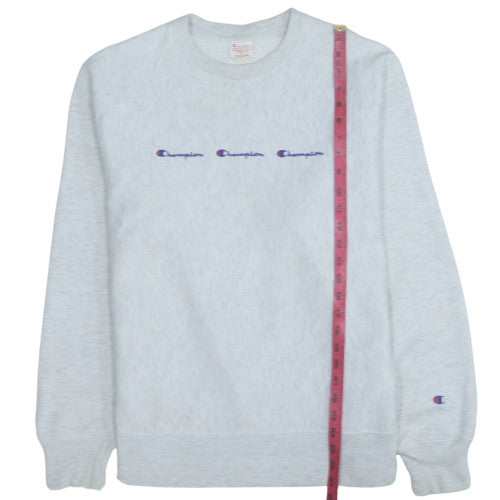 Champion Men's Grey Reverse Weave Pullover Sweatshirt Medium