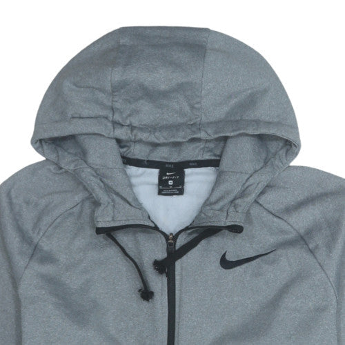 Nike Men's Grey Dri-Fit Full Zip Hoodie M Regular Fit Sportswear