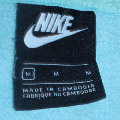 Nike Women Blue Pullover Hoodie M Cotton Blend Casual