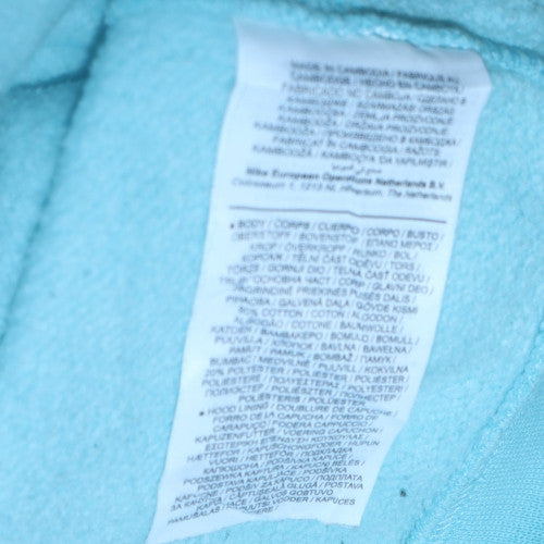 Nike Women Blue Pullover Hoodie M Cotton Blend Casual