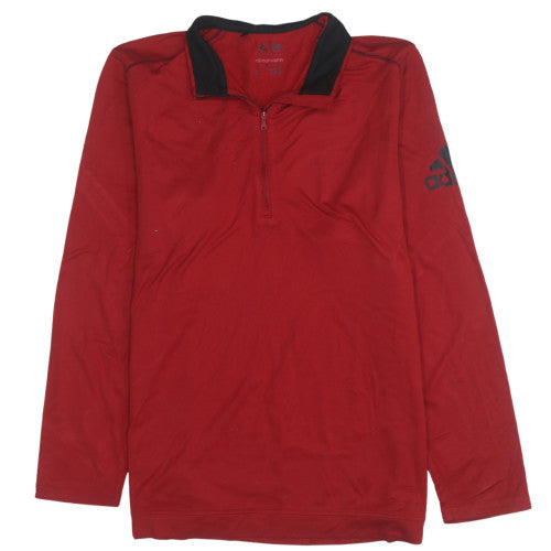 Adidas Men's Red ClimaWarm 1/4 Zip Sweatshirt Size L