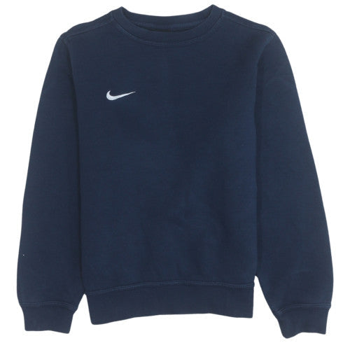 Nike Boys Blue Pullover Sweatshirt M 10-12 Years Crew Neck Logo Jumper
