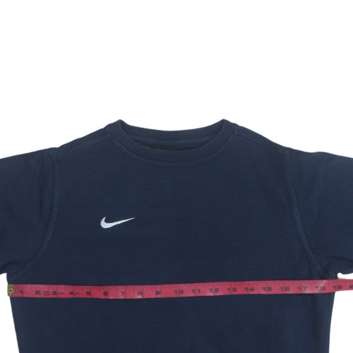 Nike Boys Blue Pullover Sweatshirt M 10-12 Years Crew Neck Logo Jumper
