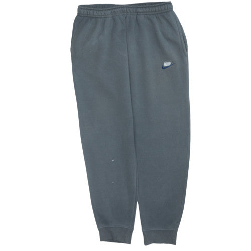 Nike Men’s Grey Fleece Sweatpants M Regular Fit Tapered Trousers