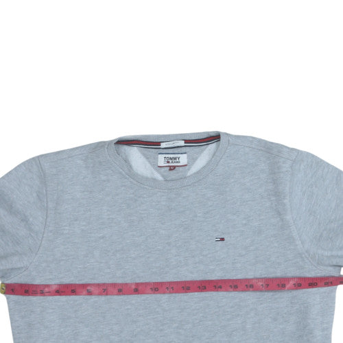 Tommy Jeans Men's Grey Regular Fit Crew Neck Sweatshirt M