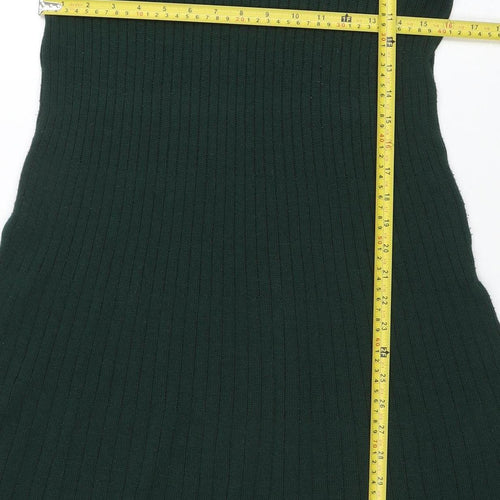 Nina Leonard Women’s Green Knit A-Line Dress Size L Long Sleeve