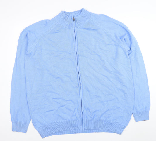 Colton Traders Men's Blue 3XL Full Zip Cotton Jumper