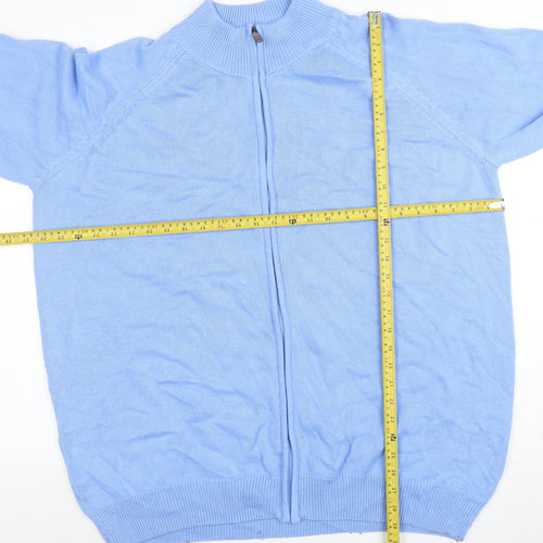 Colton Traders Men's Blue 3XL Full Zip Cotton Jumper