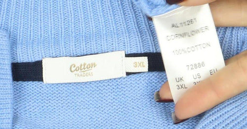 Colton Traders Men's Blue 3XL Full Zip Cotton Jumper