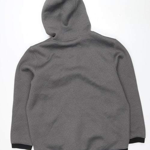 Workout Men's Grey 2XL Full Zip Heavyweight Hooded Sweatshirt