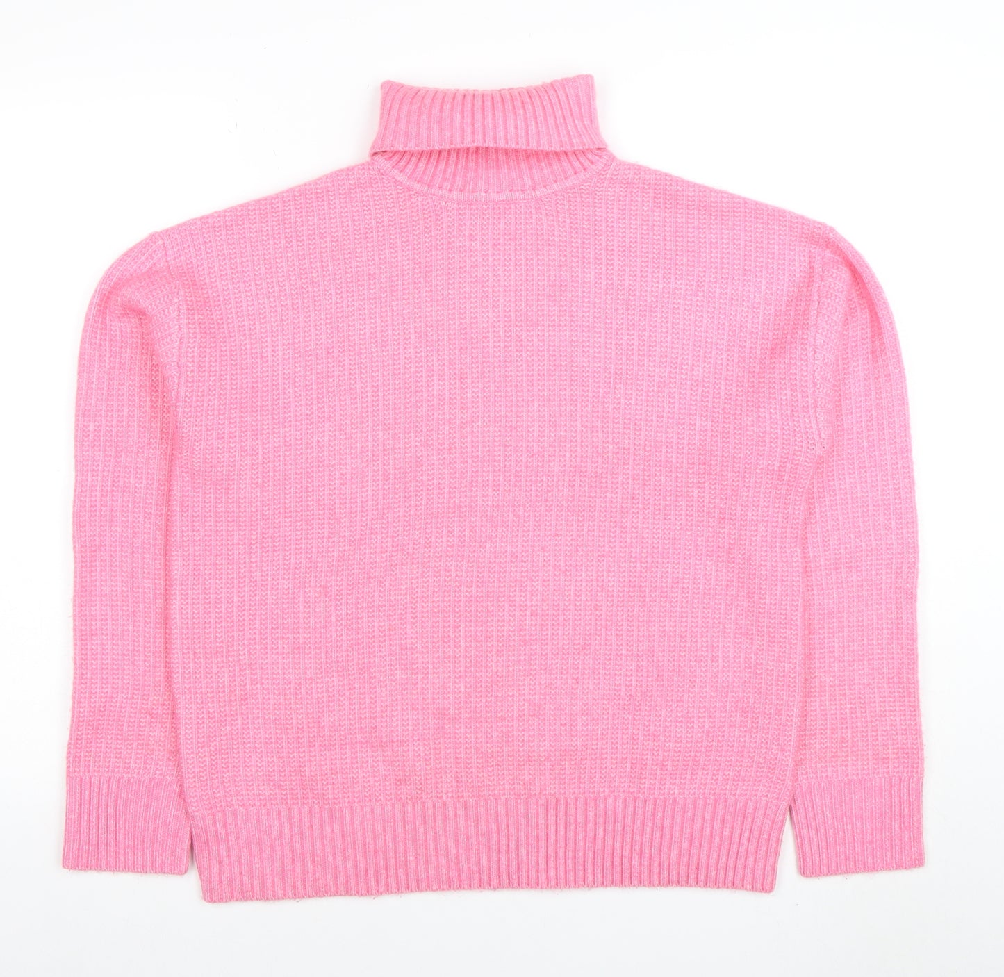 Marks and Spencer Womens Pink Roll Neck Knit Jumper Size M