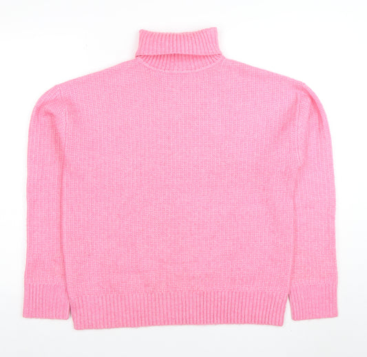 Marks and Spencer Womens Pink Roll Neck Knit Jumper Size M