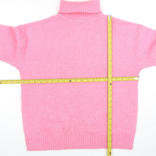 Marks and Spencer Womens Pink Roll Neck Knit Jumper Size M