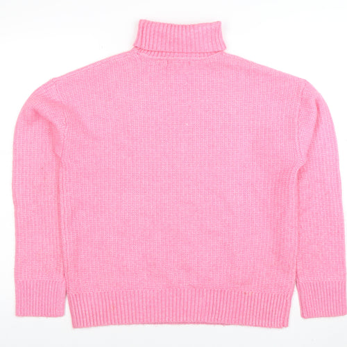 Marks and Spencer Womens Pink Roll Neck Knit Jumper Size M
