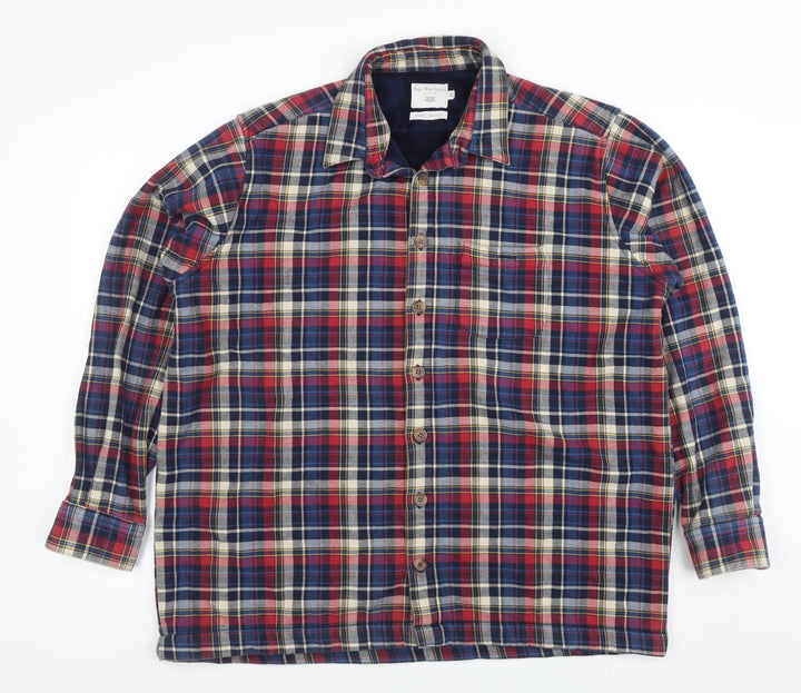 Bar Harbour Men’s Multicoloured Checked Flannel Lined XL Jacket