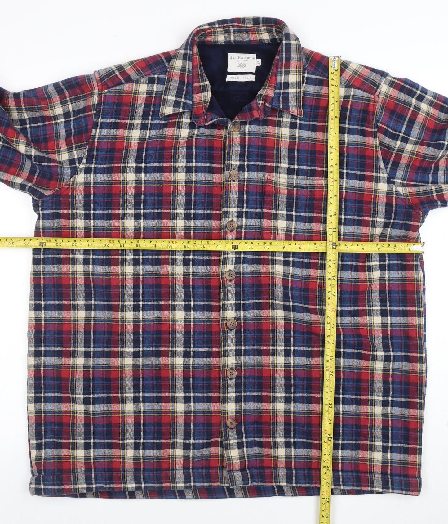 Bar Harbour Men’s Multicoloured Checked Flannel Lined XL Jacket