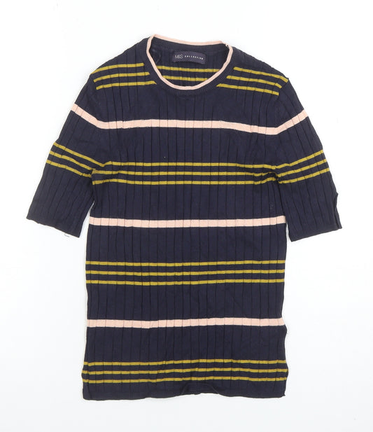 Marks and Spencer Women’s Navy Striped Knit T-Shirt Size 8