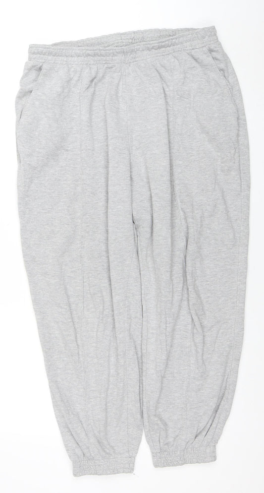 H&M Women’s Grey Cotton Blend Jogger Sweatpants Size 14