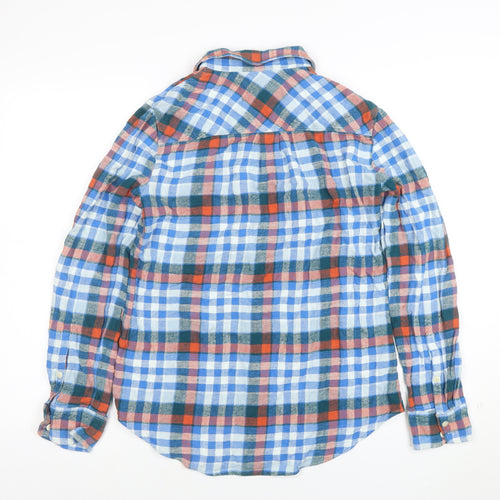 J.Crew Men's Multicoloured Check Flannel Button-Up Shirt Size 14 Regular Fit