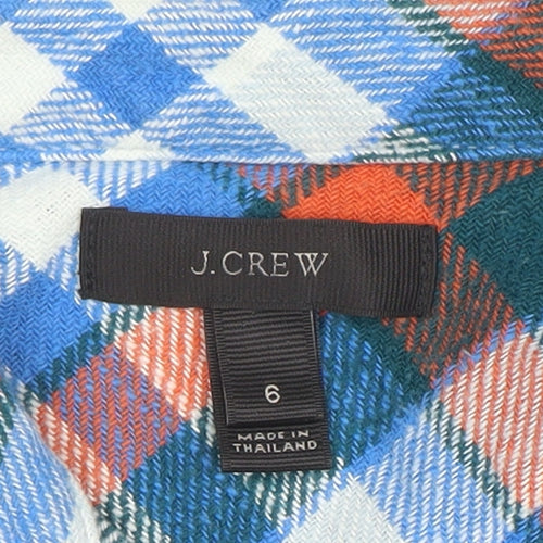 J.Crew Men's Multicoloured Check Flannel Button-Up Shirt Size 14 Regular Fit