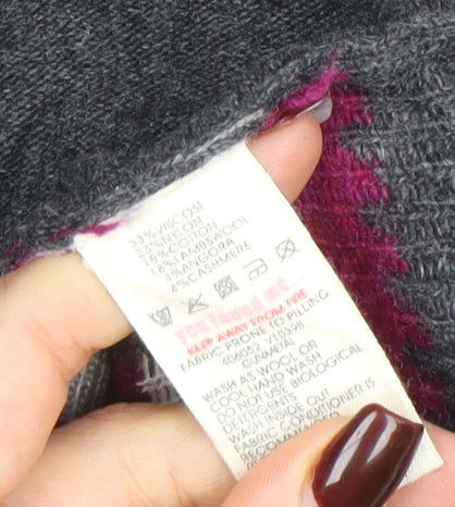 Fat Face Women's Grey Fair Isle Knit Jumper Dress Size 16