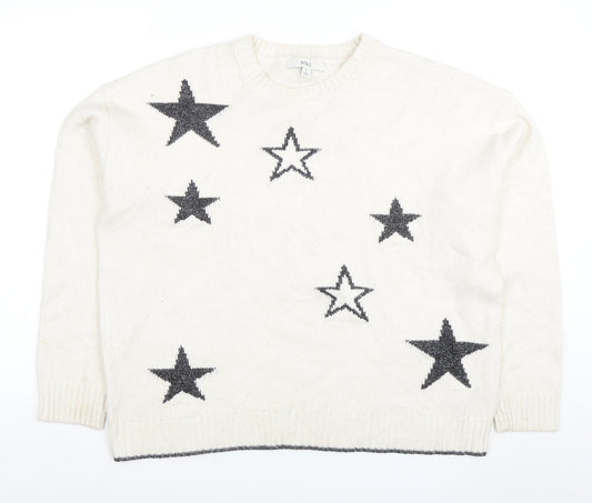 Marks and Spencer Women’s Ivory Wool Blend Star Jumper XL