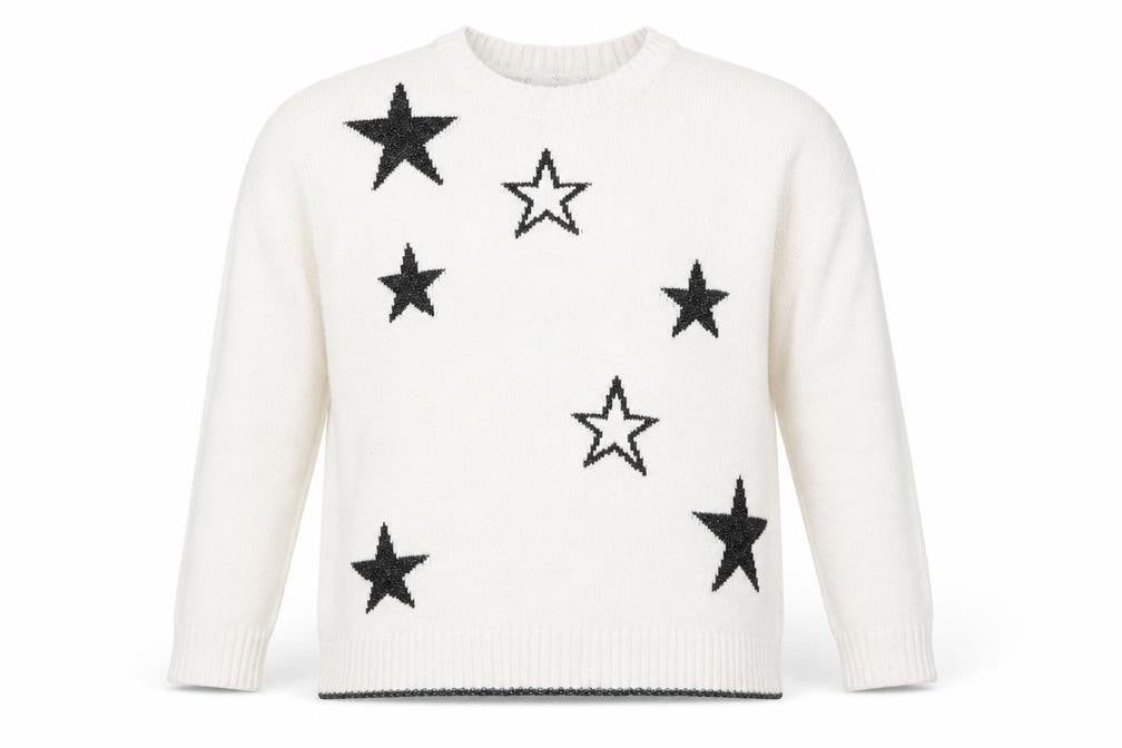Front view of Marks & Spencer Women’s Ivory Wool Blend Star Jumper XL