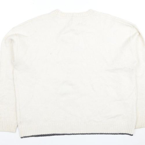 Marks and Spencer Women’s Ivory Wool Blend Star Jumper XL